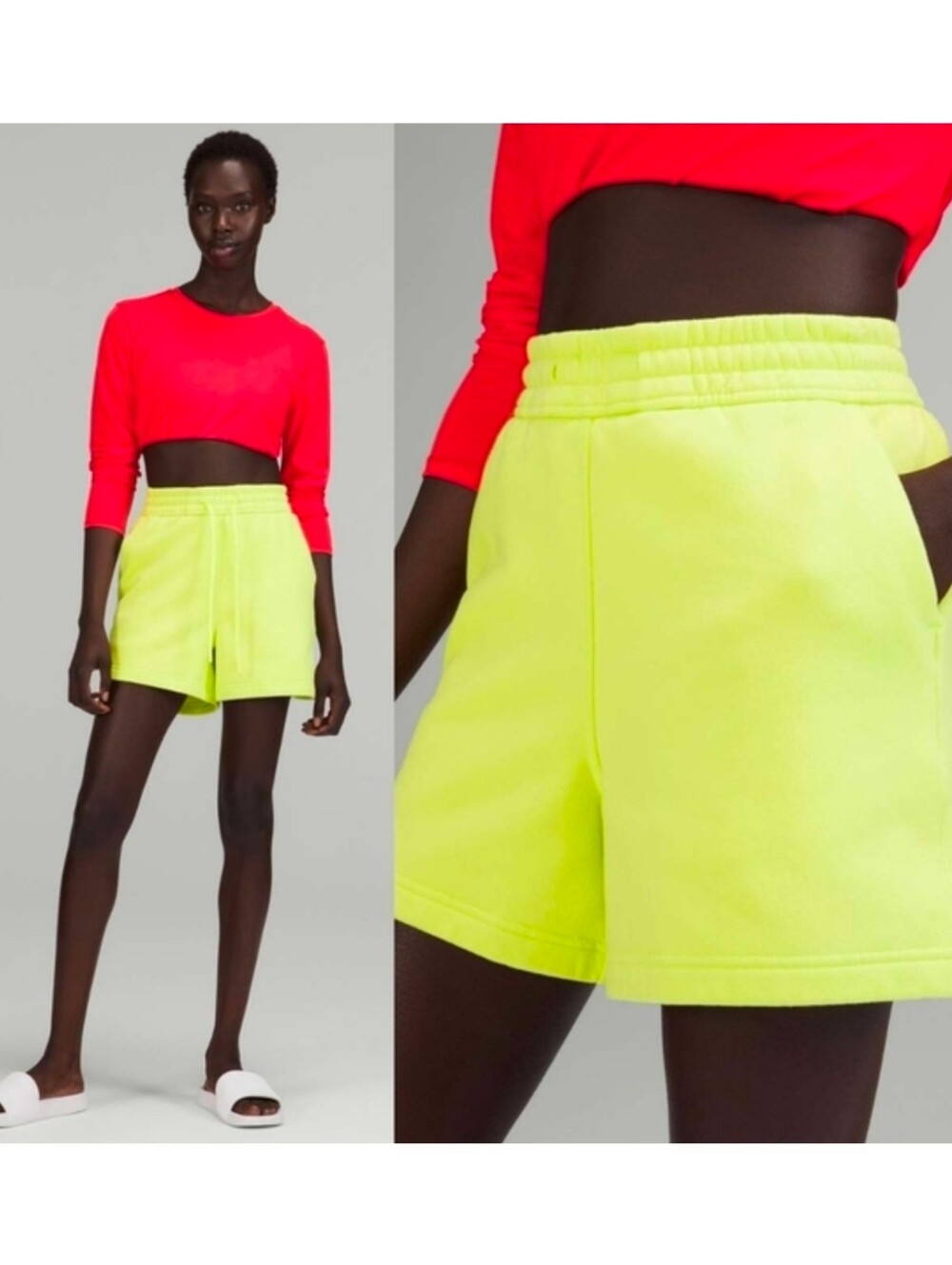 Lululemon Loungeful High Rise Short 4" Electric Lemon